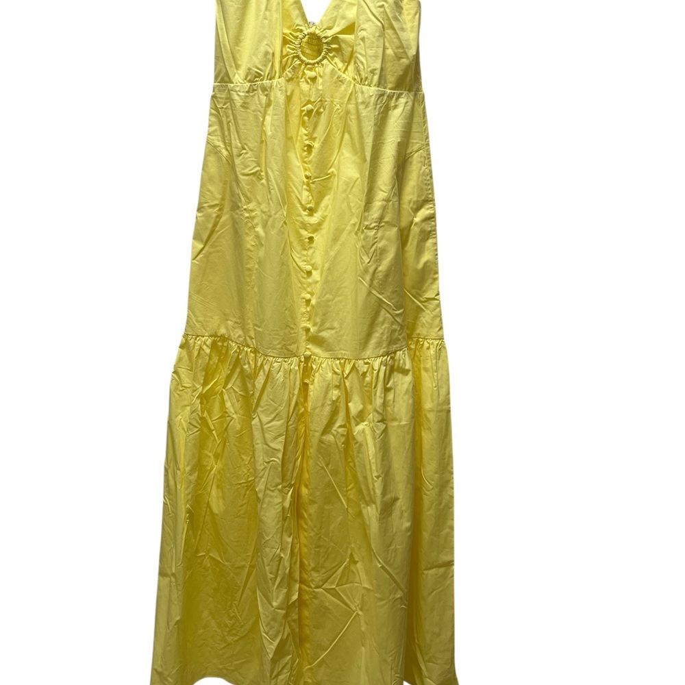 Hale Bob Vibrant Yellow Cotton Maxi Dress with Pockets